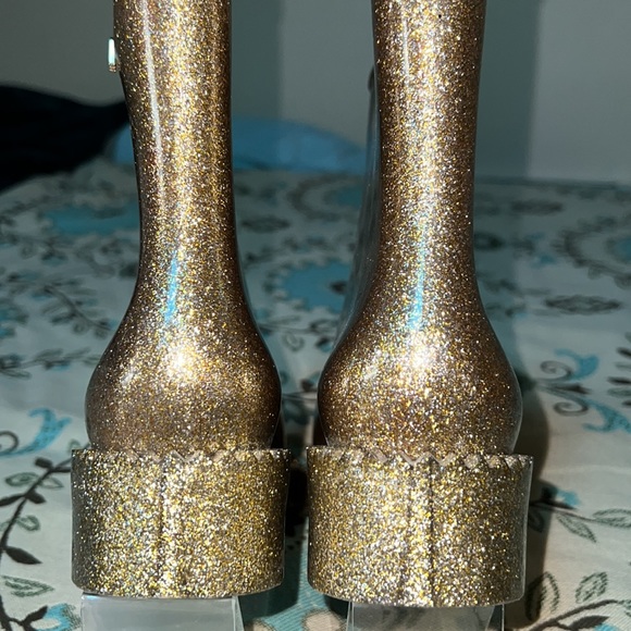 Melissa Women’s Drop Gold Glitter Boots - Picture 6 of 15
